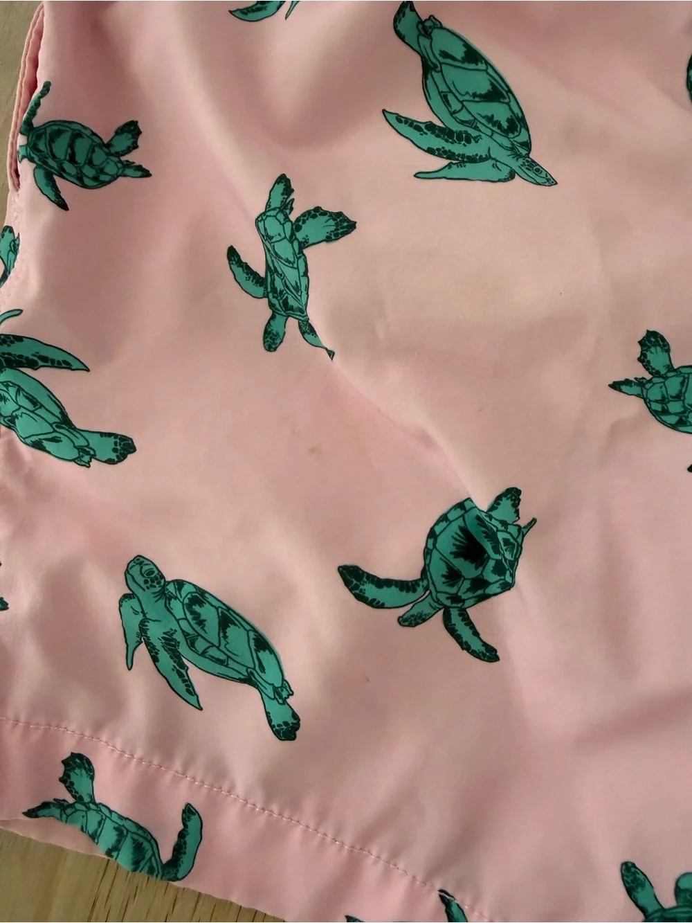 Crewcuts Pink Swim Shorts with Green Turtle Print